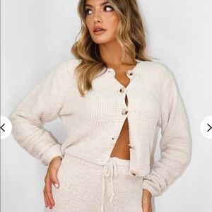 NWT cream co ord soft touch cropped cardigan
